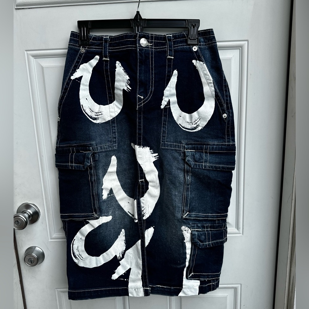 True Religion Denim Cargo Jean Skirt